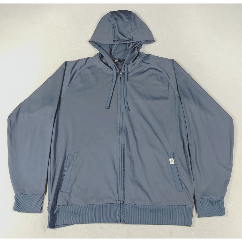 TravisMathew Jacket Mens L Blue Full Zip Hooded Performance Golf Stretch Casual